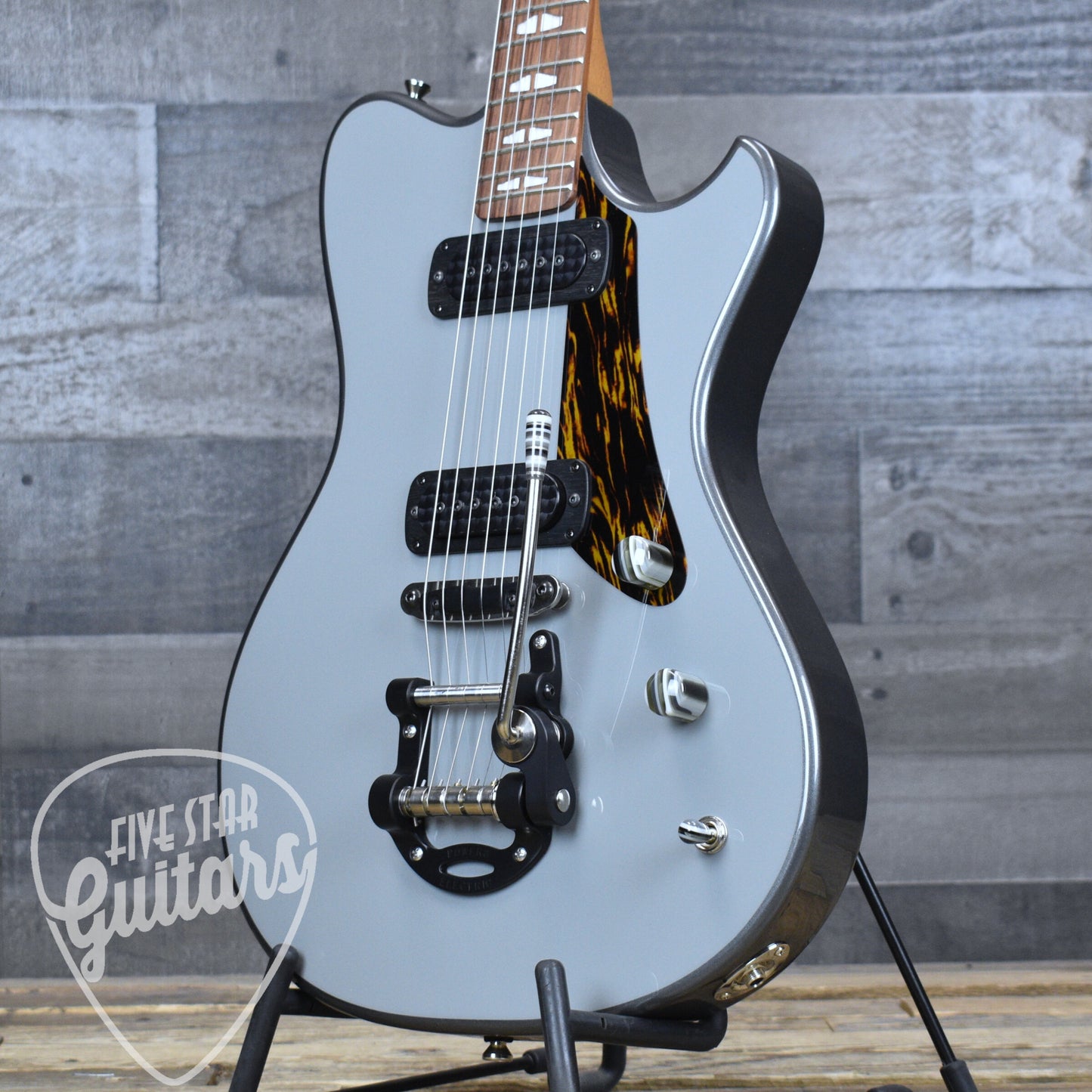 Powers Electric A Type - Cam Tail - Two Tone Chalk/London Grey with Powers Electric Gigbag