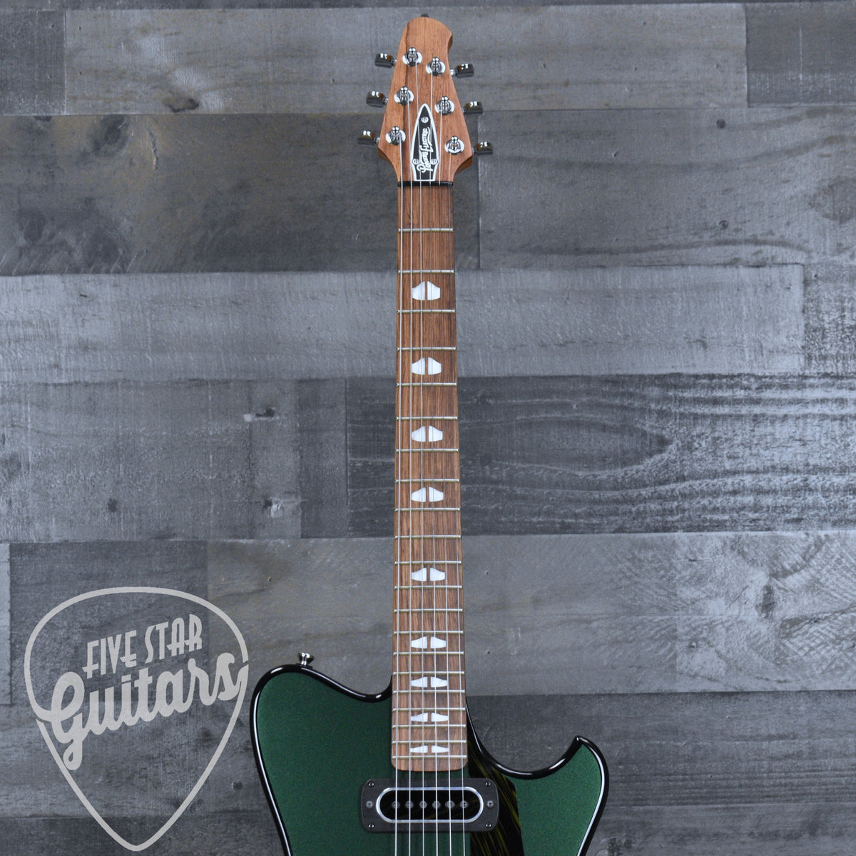 Powers Electric A Type Two Tone PF42 CamTail - British Racing Green/Jet Black with Custom Leather Soft Shell Case
