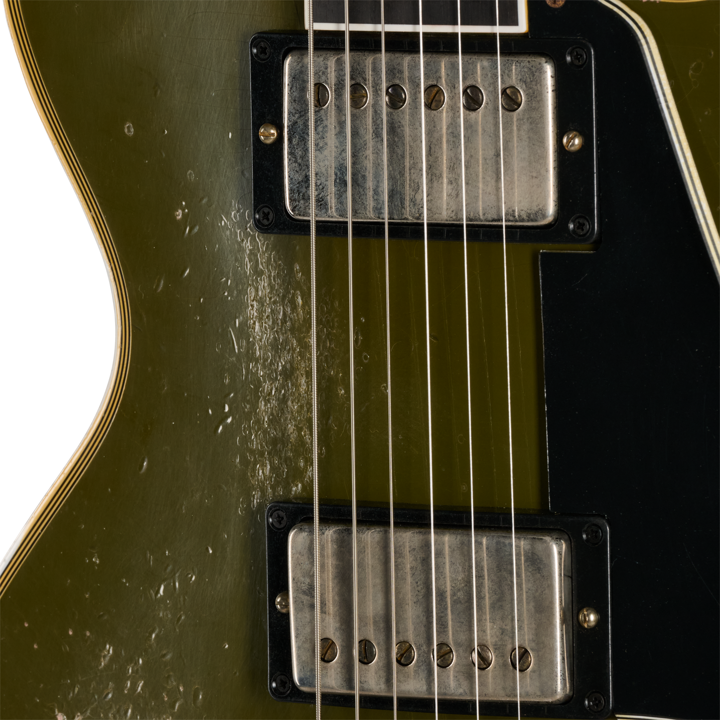 Pre-Order Gibson Custom 68 Les Paul Custom - Olive Drab Top with Black Back Heavy Aged with Hardshell Case