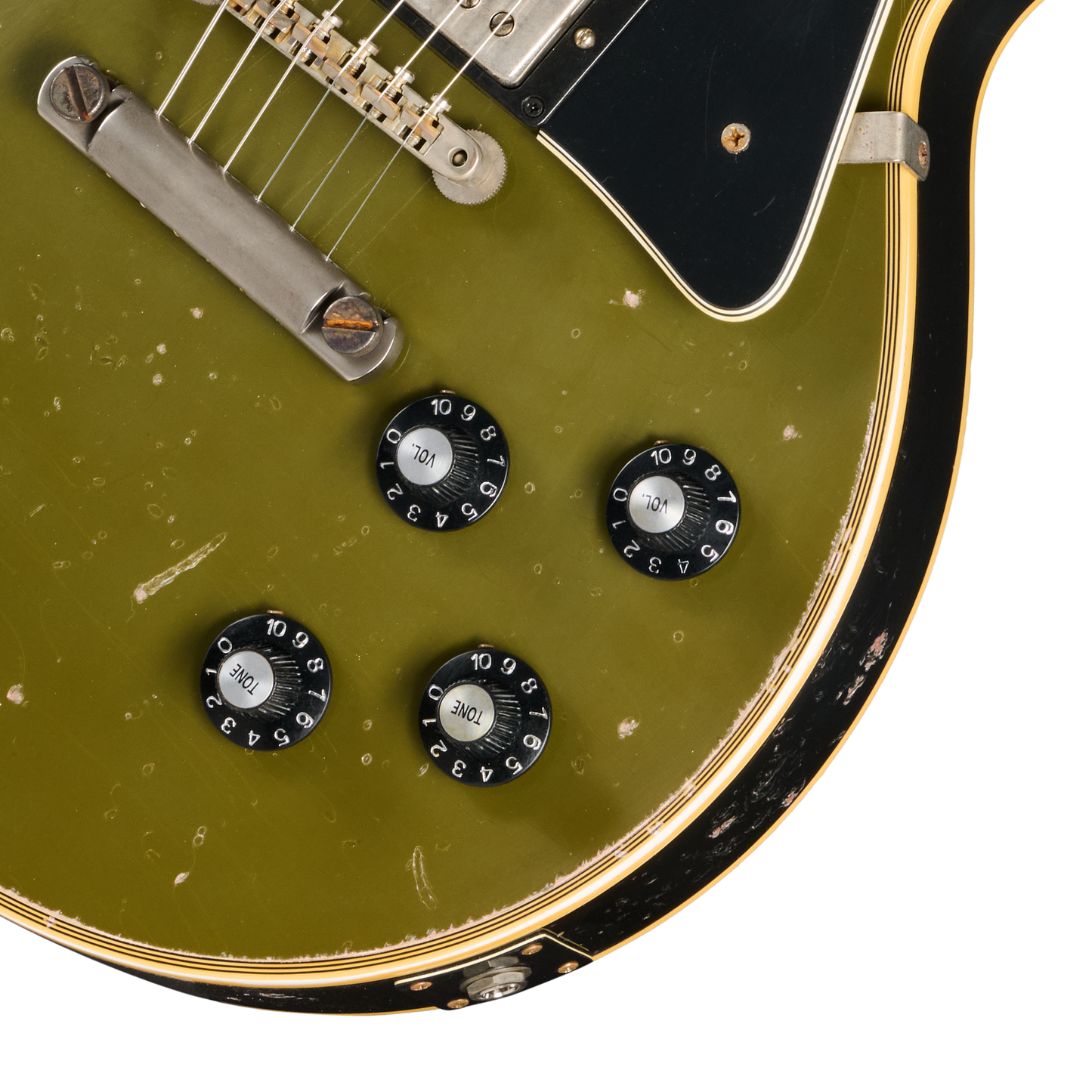Pre-Order Gibson Custom 68 Les Paul Custom - Olive Drab Top with Black Back Heavy Aged with Hardshell Case