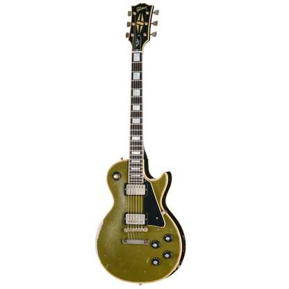 Pre-Order Gibson Custom 68 Les Paul Custom - Olive Drab Top with Black Back Heavy Aged with Hardshell Case