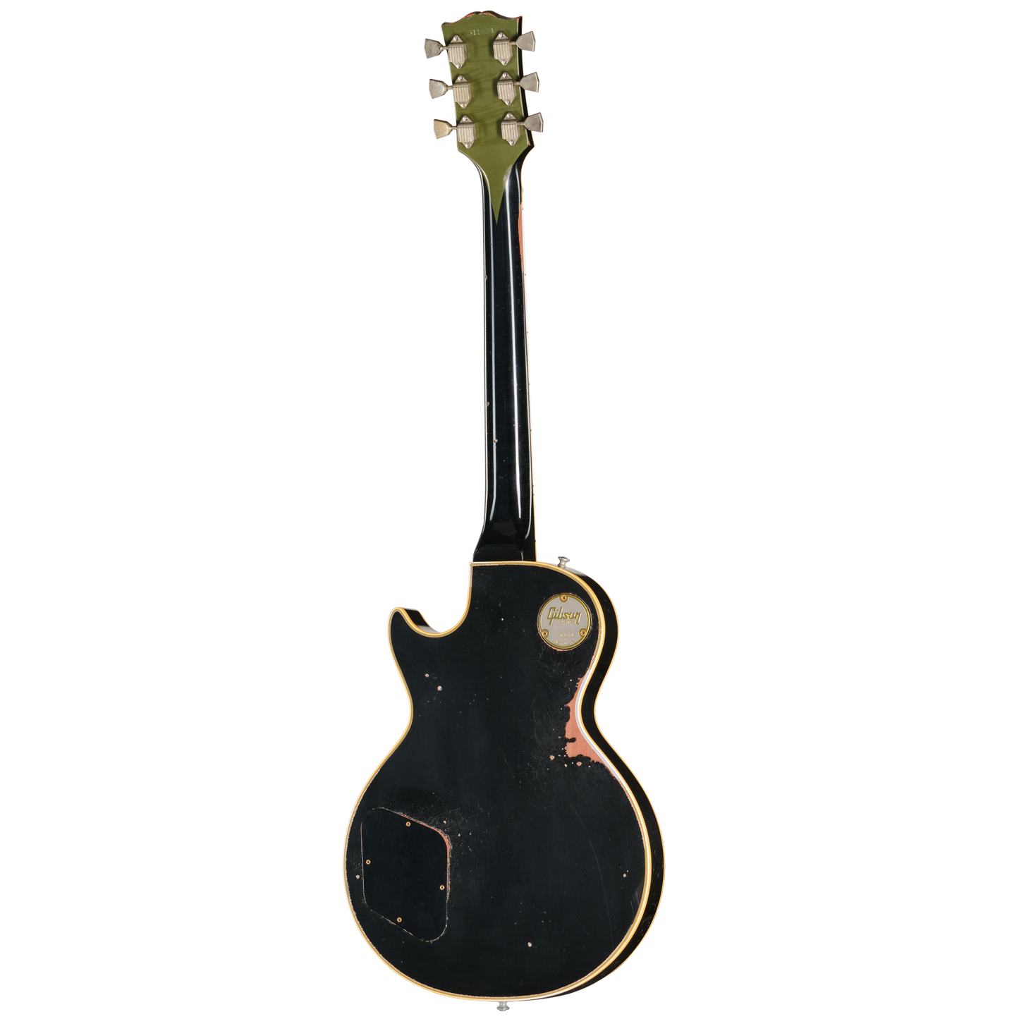 Pre-Order Gibson Custom 68 Les Paul Custom - Olive Drab Top with Black Back Heavy Aged with Hardshell Case