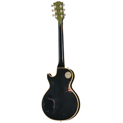 Pre-Order Gibson Custom 68 Les Paul Custom - Olive Drab Top with Black Back Heavy Aged with Hardshell Case