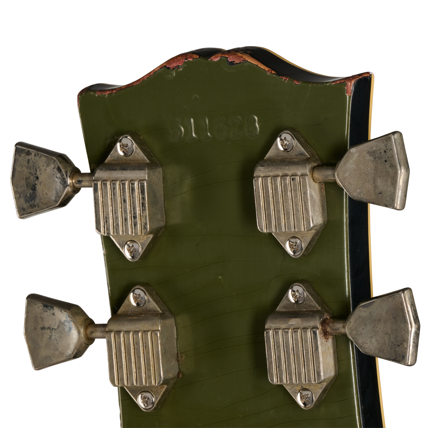 Pre-Order Gibson Custom 68 Les Paul Custom - Olive Drab Top with Black Back Heavy Aged with Hardshell Case