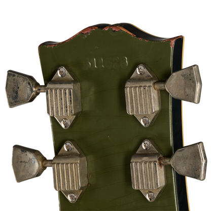 Pre-Order Gibson Custom 68 Les Paul Custom - Olive Drab Top with Black Back Heavy Aged with Hardshell Case