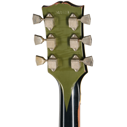 Pre-Order Gibson Custom 68 Les Paul Custom - Olive Drab Top with Black Back Heavy Aged with Hardshell Case
