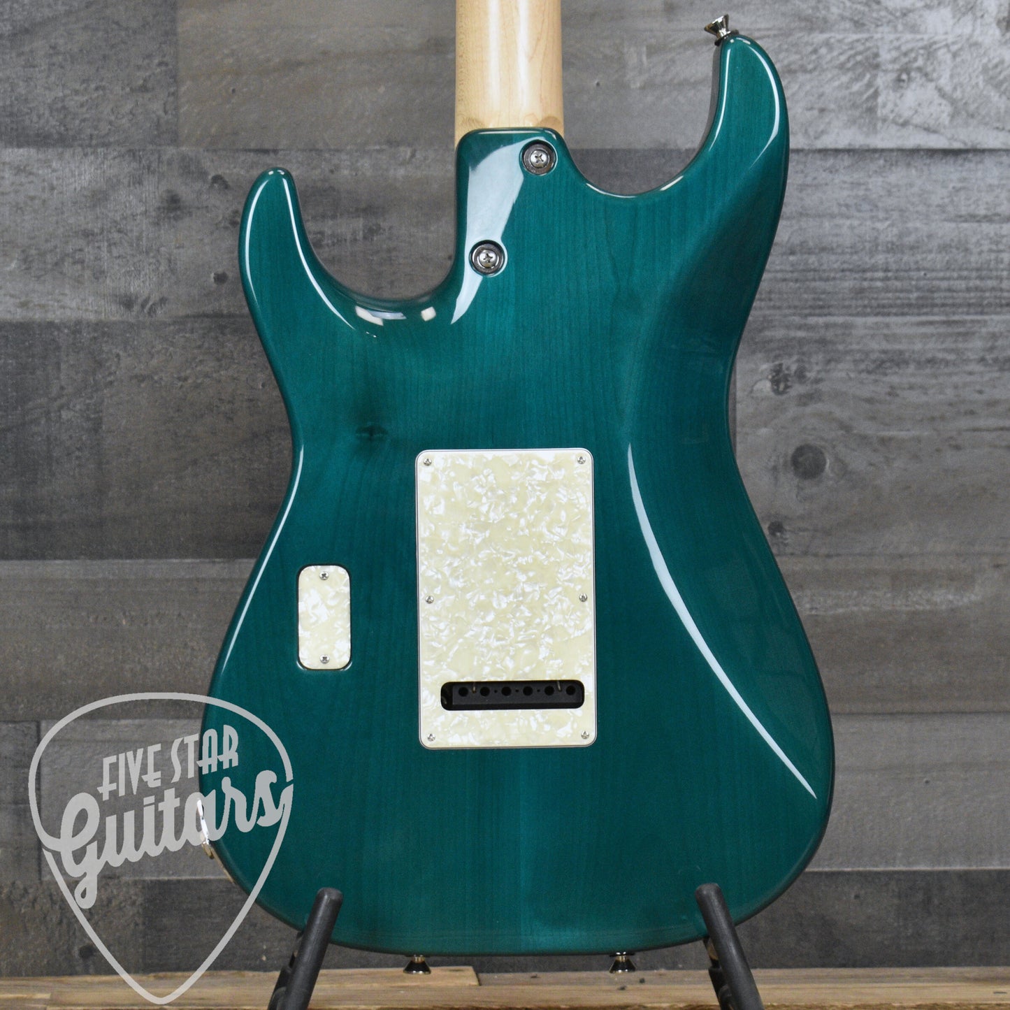 Pre-Owned 2008 Tom Anderson Hollow Drop Classic HSS Quilt Top - Trans Teal with Hard Case