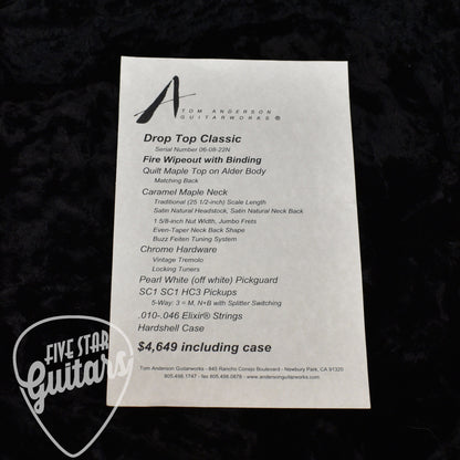 Pre-Owned Anderson Drop Top Classic - Fire Wipeout with Hardshell Case