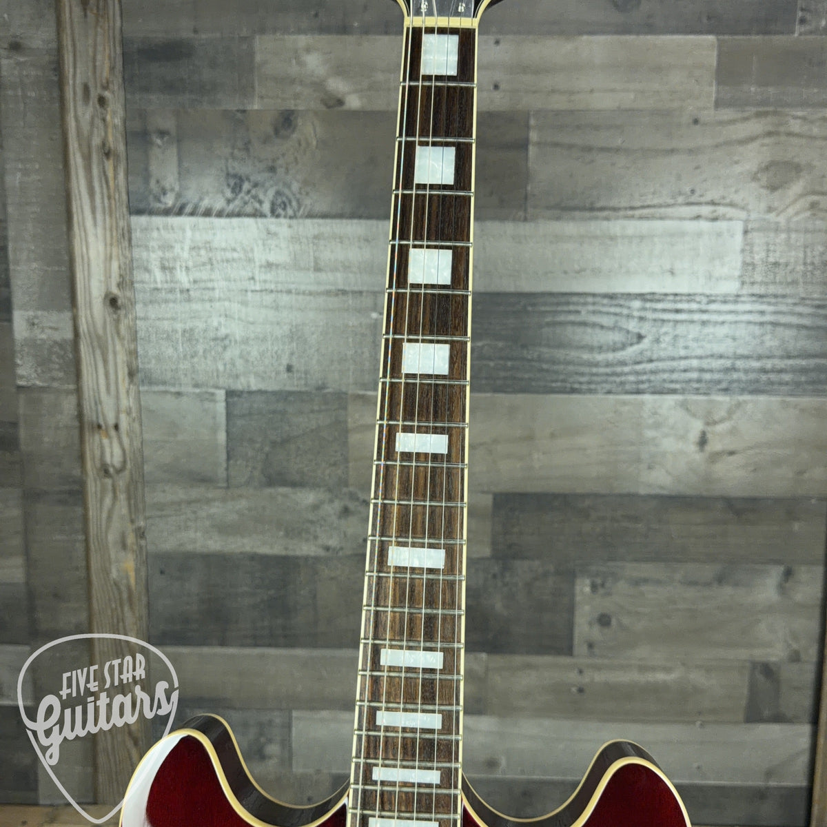Pre-Owned D'Angelico Premier DC with Stairstep Tailpiece - Trans Wine with Gig Bag