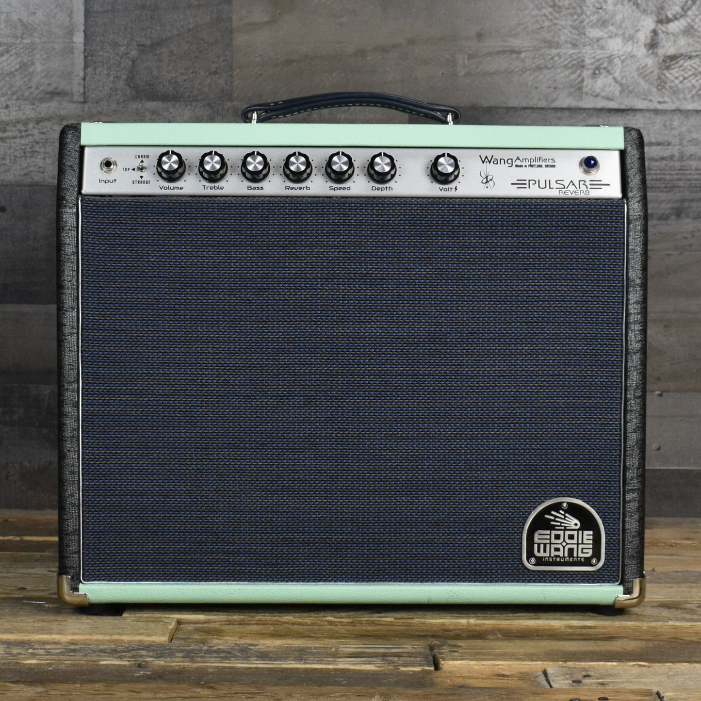 Pre-Owned Eddie Wang Pulsar Reverb--Moonlit Black/Surf Green with Cover and Footswitch
