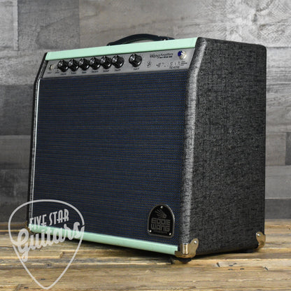Pre-Owned Eddie Wang Pulsar Reverb--Moonlit Black/Surf Green with Cover and Footswitch