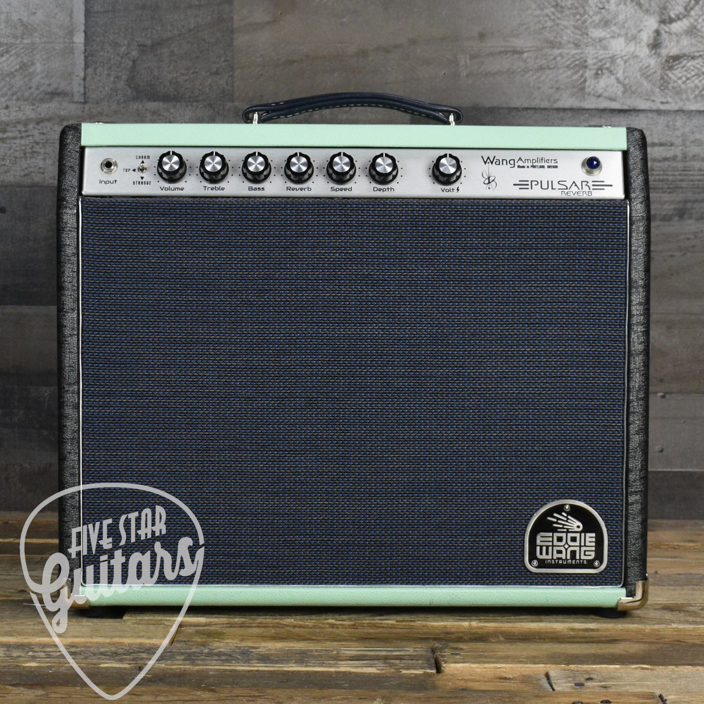 Pre-Owned Eddie Wang Pulsar Reverb--Moonlit Black/Surf Green with Cover and Footswitch