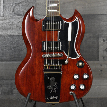 Pre-Owned Epiphone 1964 SG Standard Maestro Vibrola Reissue - Cherry Red with Hardshell Case