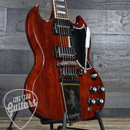 Pre-Owned Epiphone 1964 SG Standard Maestro Vibrola Reissue - Cherry Red with Hardshell Case