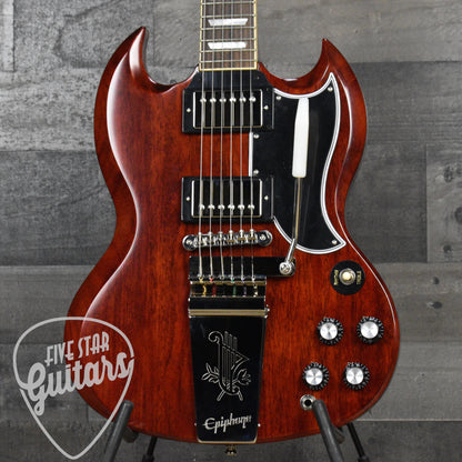 Pre-Owned Epiphone 1964 SG Standard Maestro Vibrola Reissue - Cherry Red with Hardshell Case