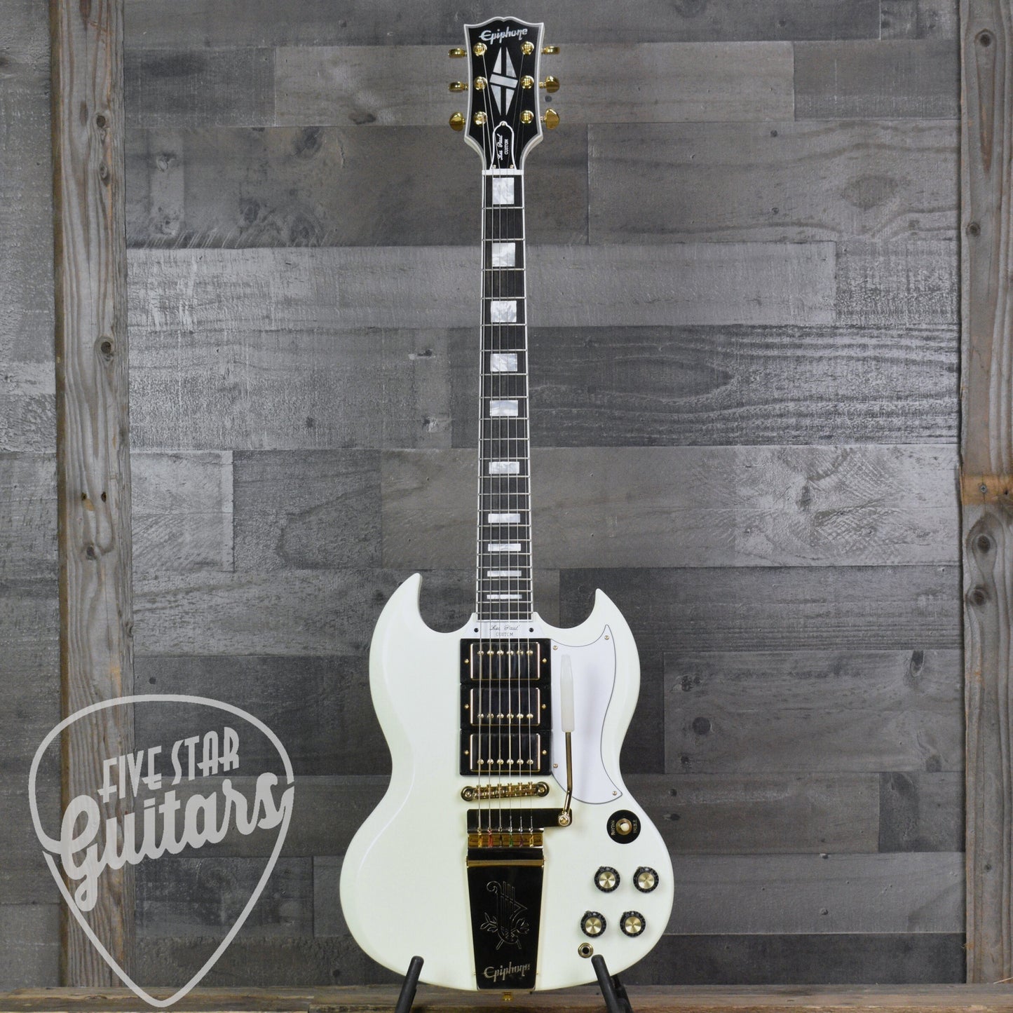 Pre-Owned Epiphone '63 Les Paul SG Custom with Maestro Vibrola - Classic White with Hard Shell Case