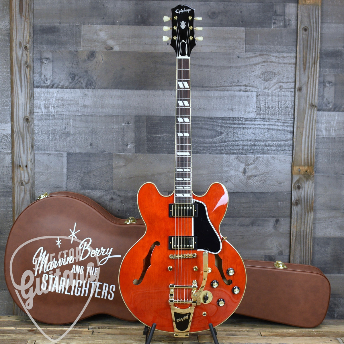 Pre-Owned Epiphone Back to the Future ES-345 - Cherry Red with Hard Shell Case
