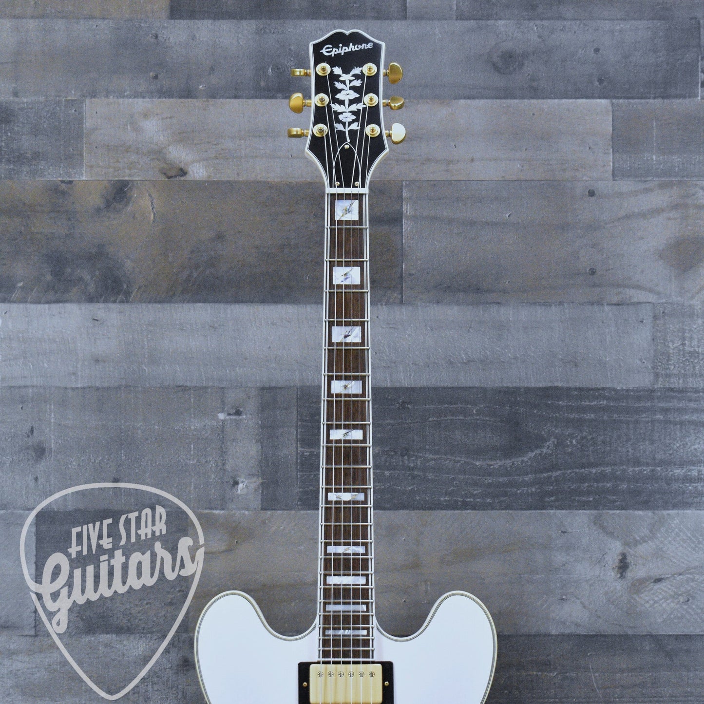 Pre-Owned Epiphone Emily Wolfe Sheraton - White with Epilite Case