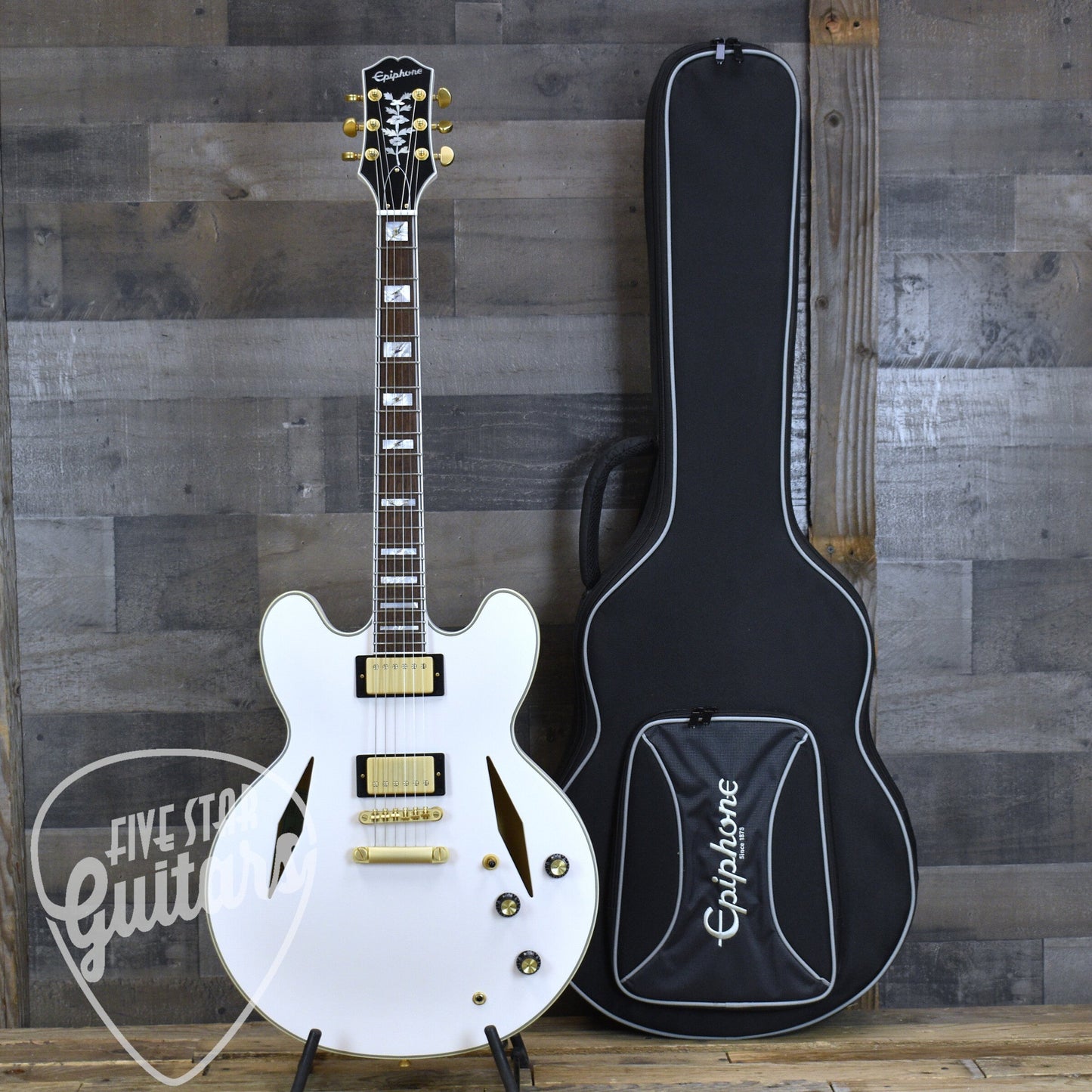 Pre-Owned Epiphone Emily Wolfe Sheraton - White with Epilite Case