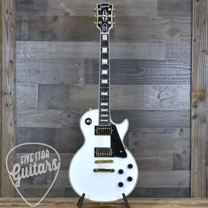 Pre-Owned Epiphone Inspired by Gibson Custom Les Paul Custom - Alpine White with Hard Shell Case