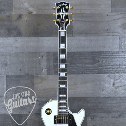 Pre-Owned Epiphone Inspired by Gibson Custom Les Paul Custom - Alpine White with Hard Shell Case