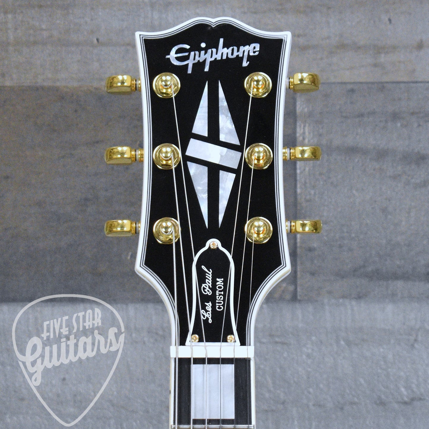Pre-Owned Epiphone Inspired by Gibson Custom Les Paul Custom - Alpine White with Hard Shell Case