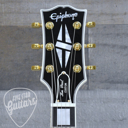 Pre-Owned Epiphone Inspired by Gibson Custom Les Paul Custom - Alpine White with Hard Shell Case