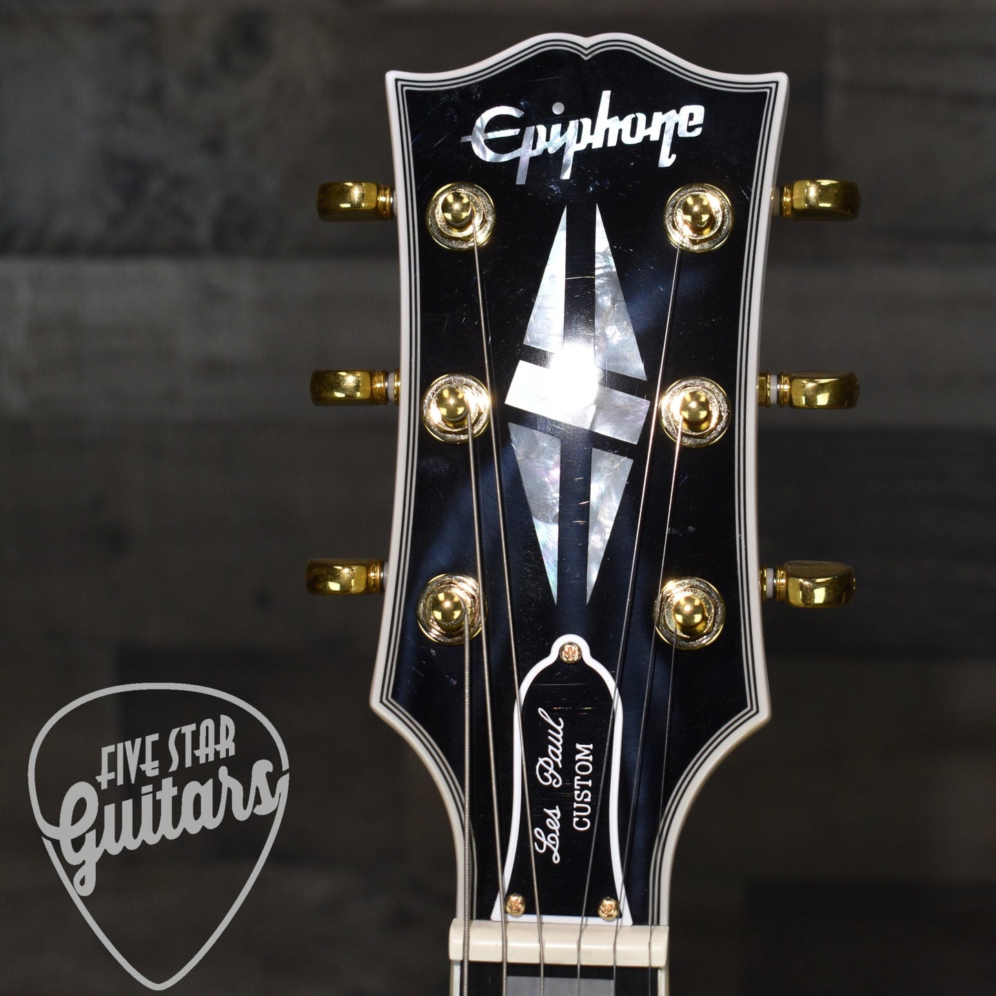 Pre-Owned Epiphone Inspired by Gibson Custom Les Paul Custom - Alpine White with Hard Shell Case