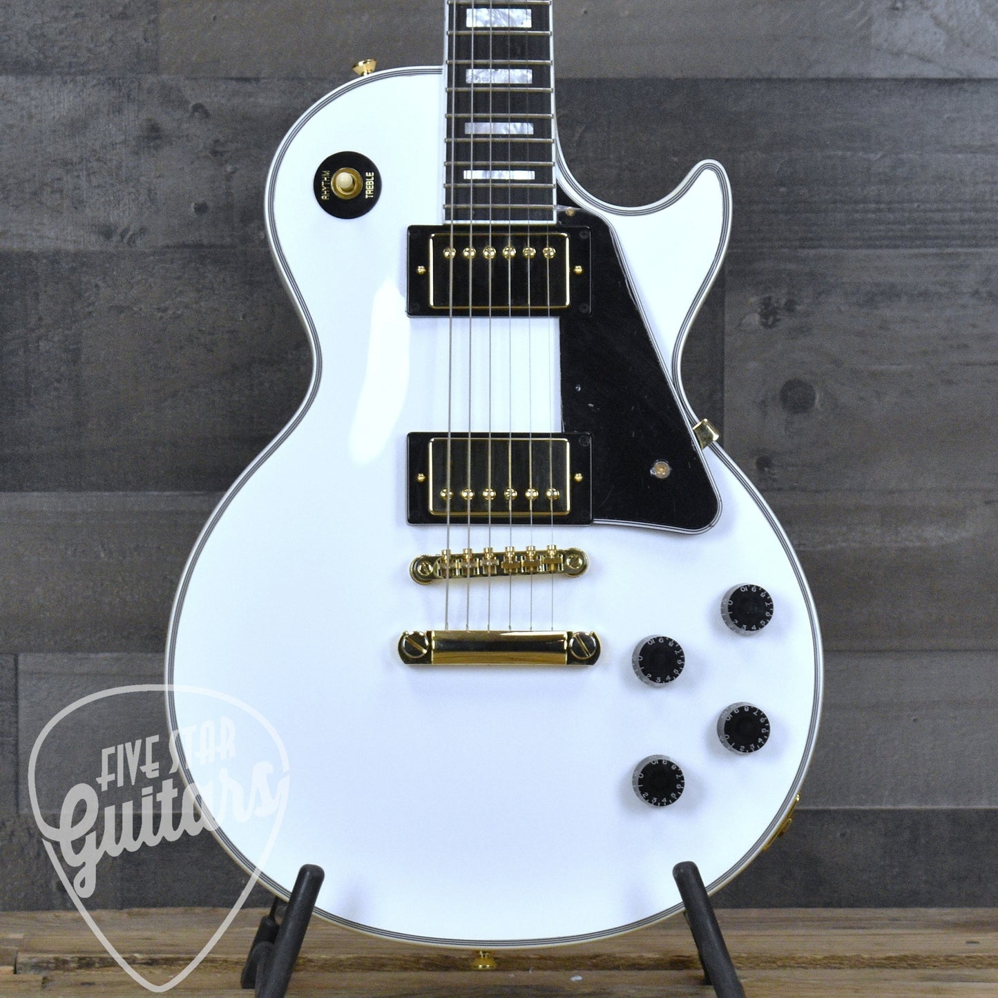 Pre-Owned Epiphone Inspired by Gibson Custom Les Paul Custom - Alpine White with Hard Shell Case