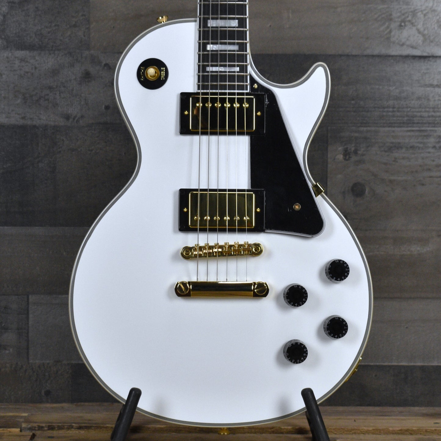 Pre-Owned Epiphone Inspired by Gibson Custom Les Paul Custom - Alpine White with Hard Shell Case