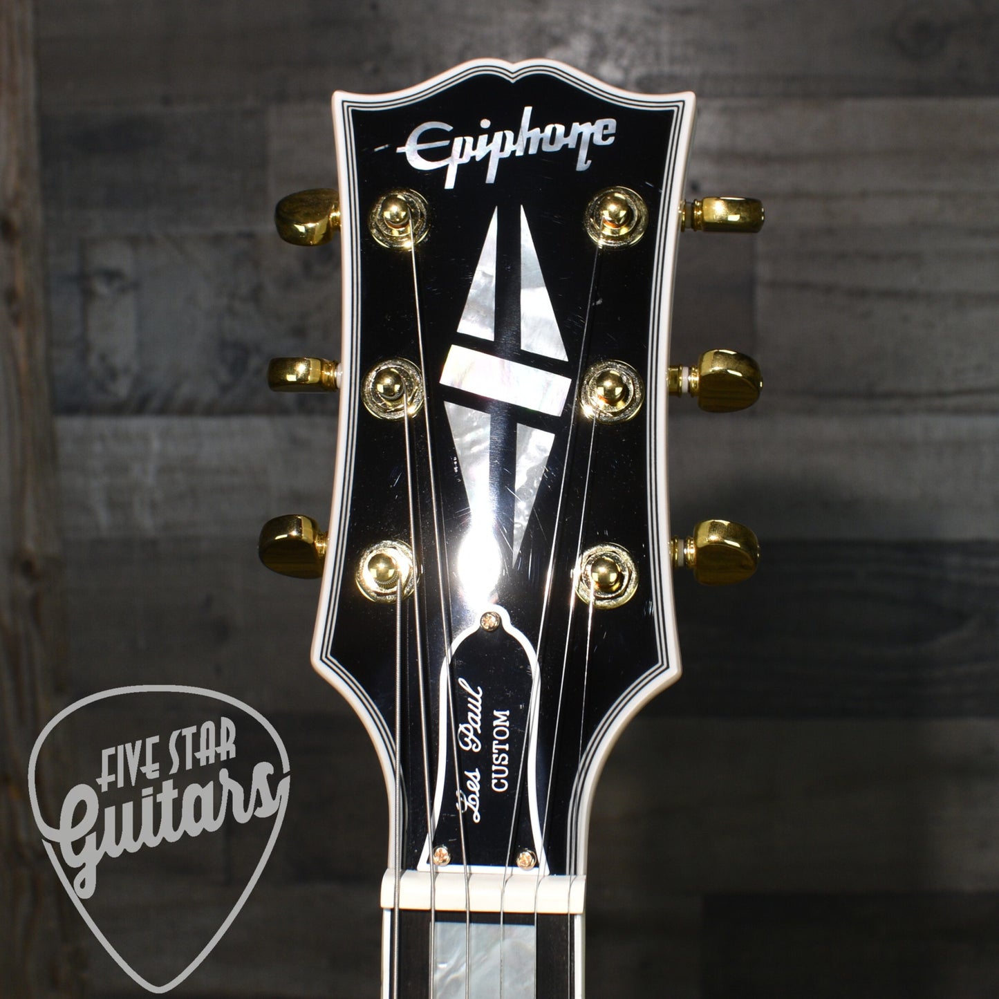Pre-Owned Epiphone Inspired by Gibson Custom Les Paul Custom - Alpine White with Hard Shell Case