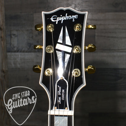 Pre-Owned Epiphone Inspired by Gibson Custom Les Paul Custom - Alpine White with Hard Shell Case