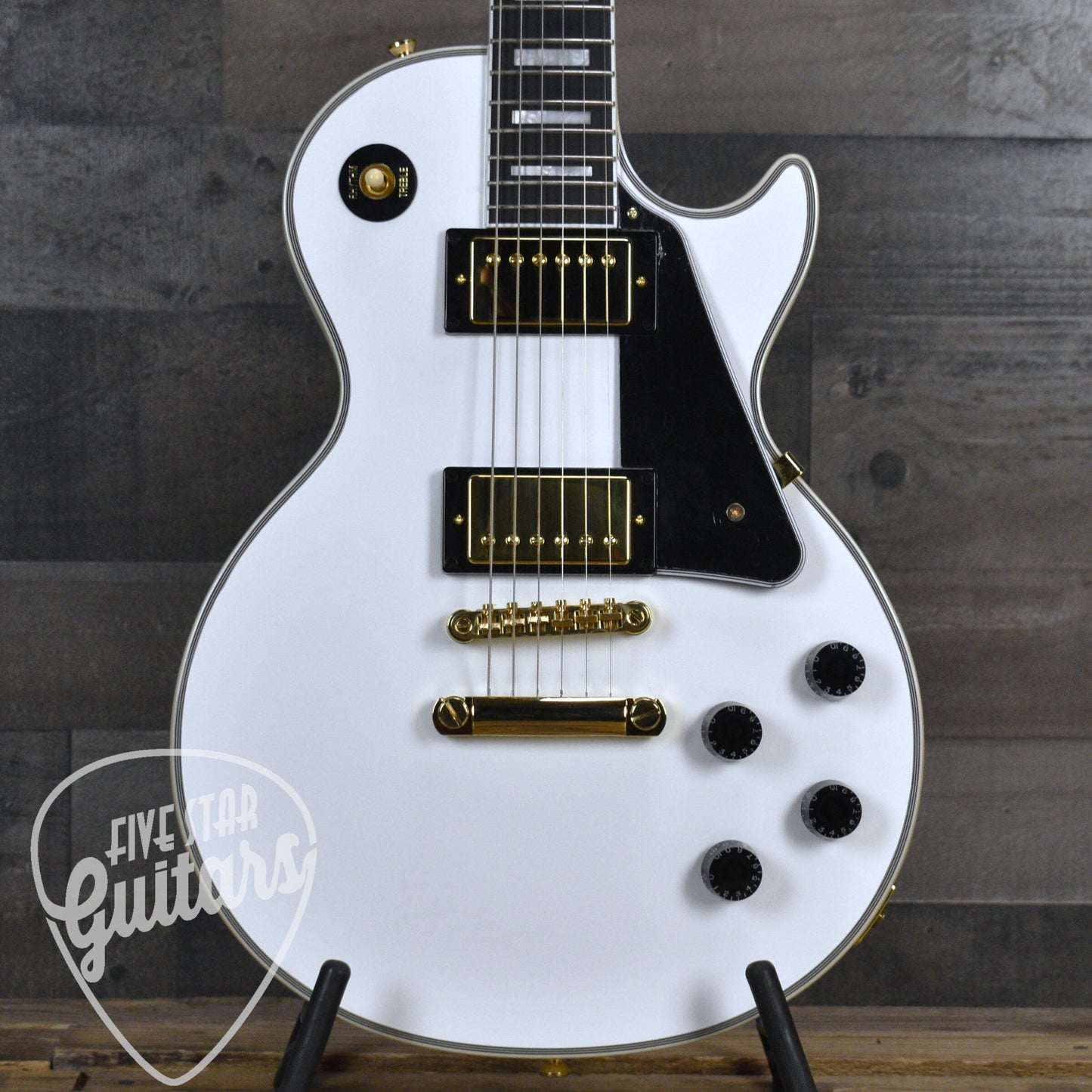 Pre-Owned Epiphone Inspired by Gibson Custom Les Paul Custom - Alpine White with Hard Shell Case