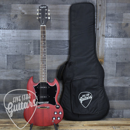 Pre-Owned Epiphone SG Classic Worn P90 - Vintage Cherry with Gig Bag