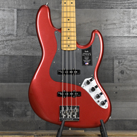 Pre-Owned Fender American Ultra II Jazz Bass Maple Fingerboard - Sinister Red with Deluxe Molded Case