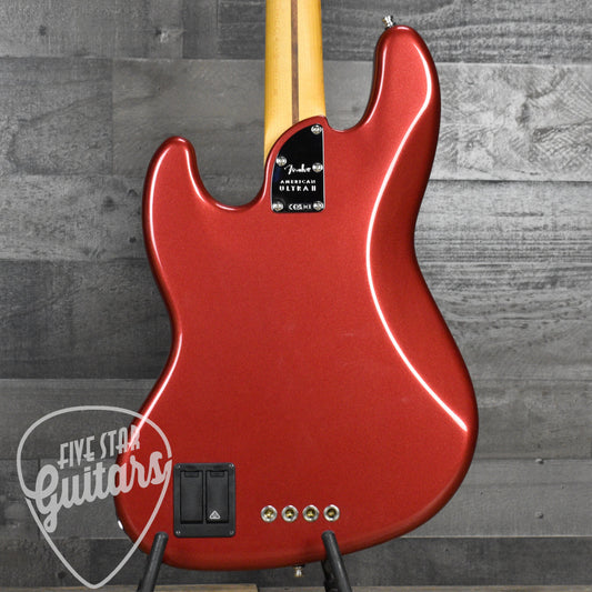 Pre-Owned Fender American Ultra II Jazz Bass Maple Fingerboard - Sinister Red with Deluxe Molded Case