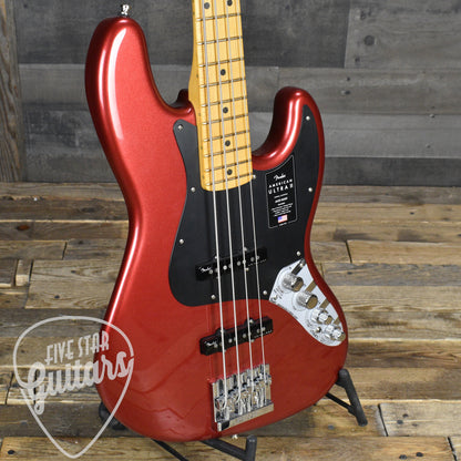 Pre-Owned Fender American Ultra II Jazz Bass Maple Fingerboard - Sinister Red with Deluxe Molded Case