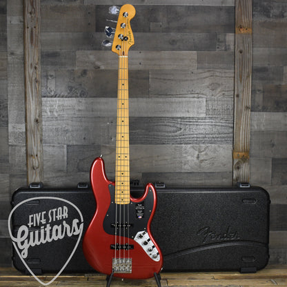 Pre-Owned Fender American Ultra II Jazz Bass Maple Fingerboard - Sinister Red with Deluxe Molded Case