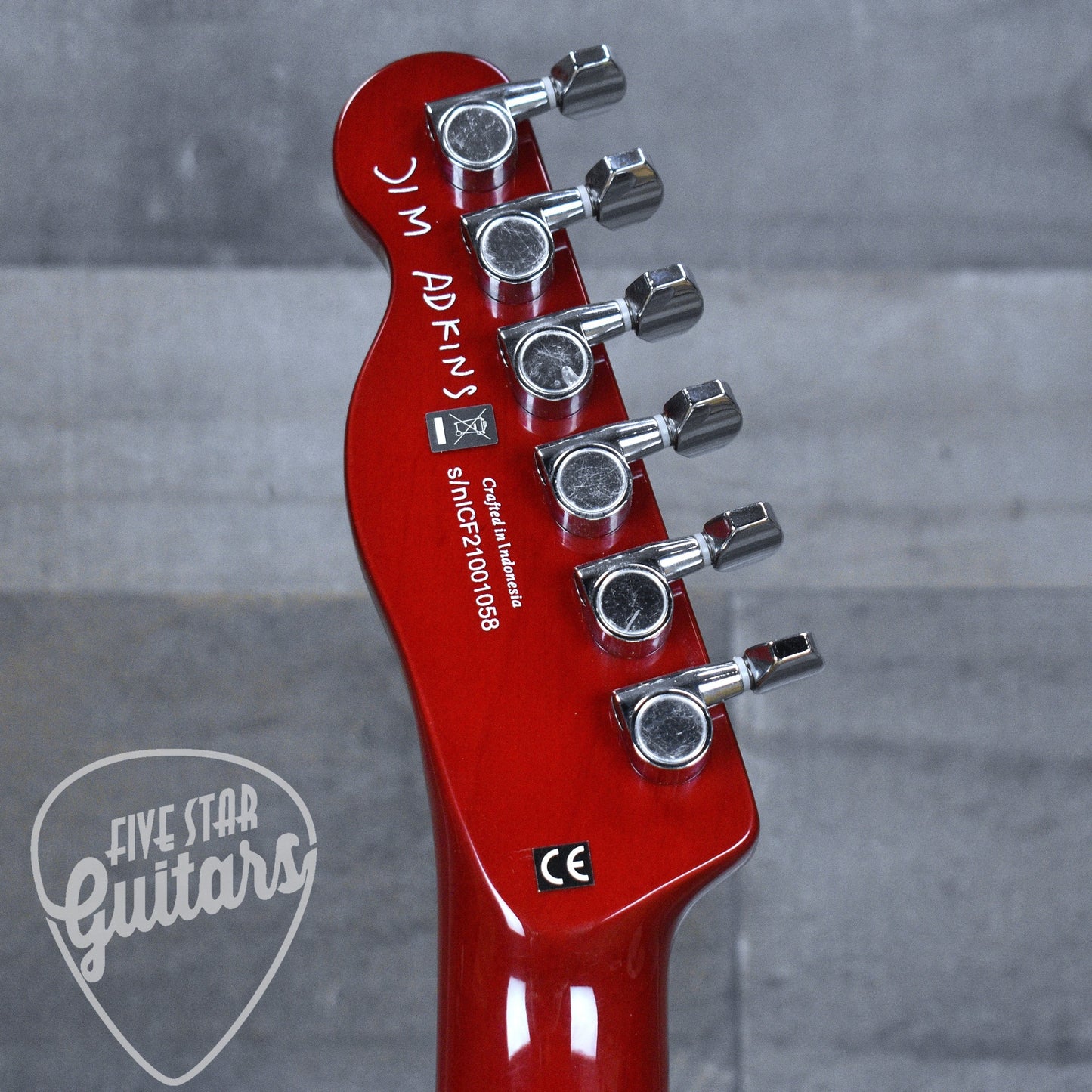 Pre-Owned Fender Jim Adkins Signature JA-90 Telecaster - Crimson Red Transparent