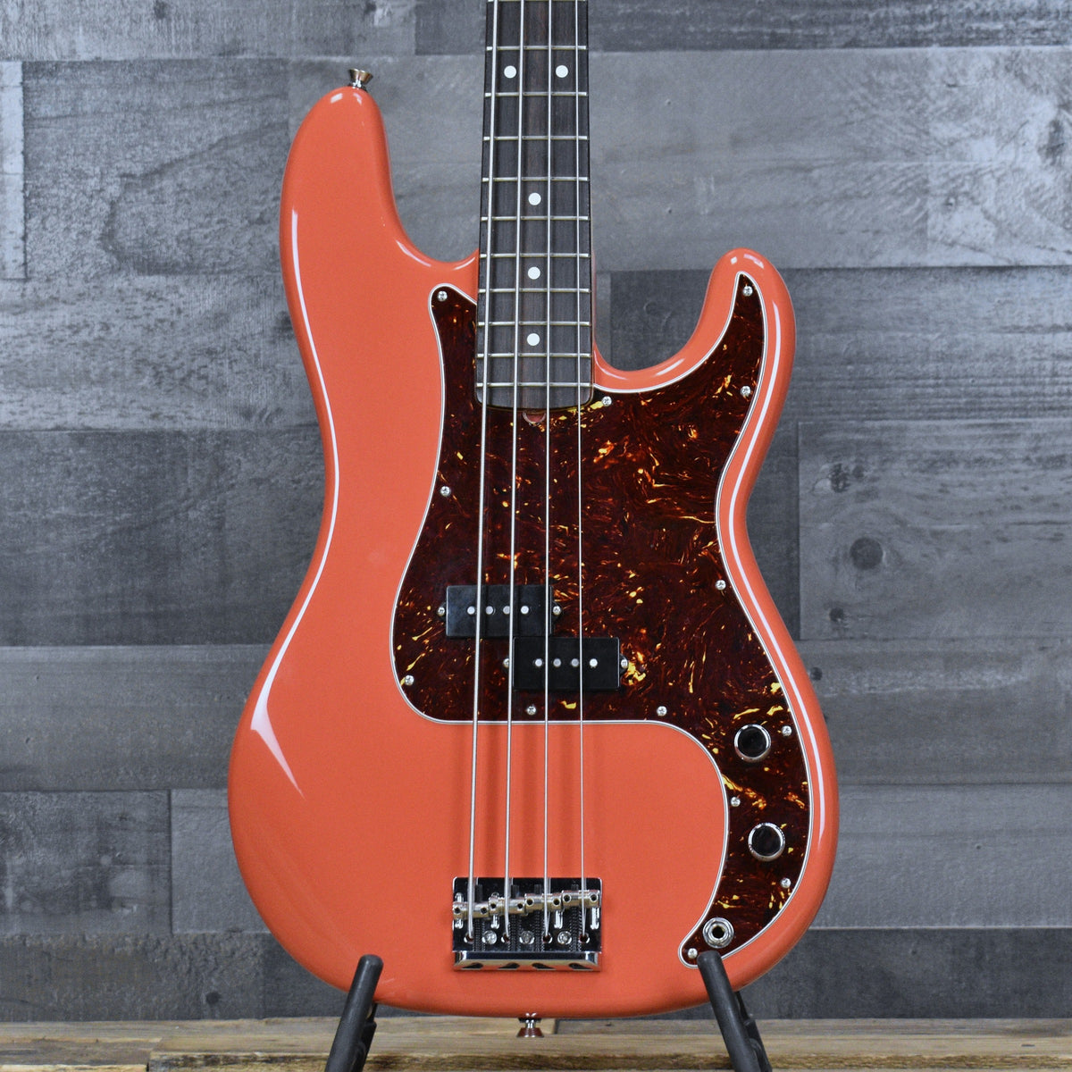 Pre-Owned Fender Mod Shop Precision Bass - Fiesta Red with Hard Shell Case