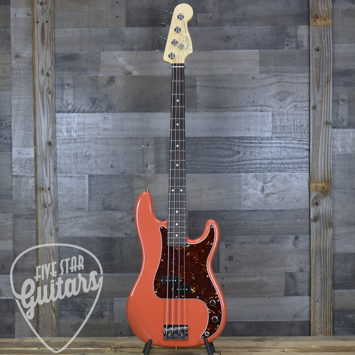 Pre-Owned Fender Mod Shop Precision Bass - Fiesta Red with Hard Shell Case