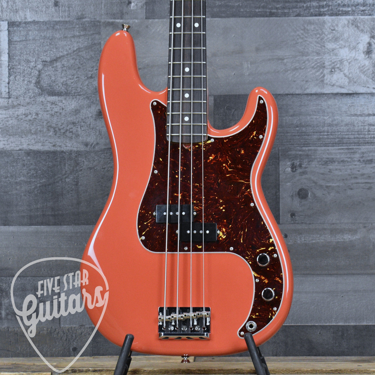 Pre-Owned Fender Mod Shop Precision Bass - Fiesta Red with Hard Shell Case