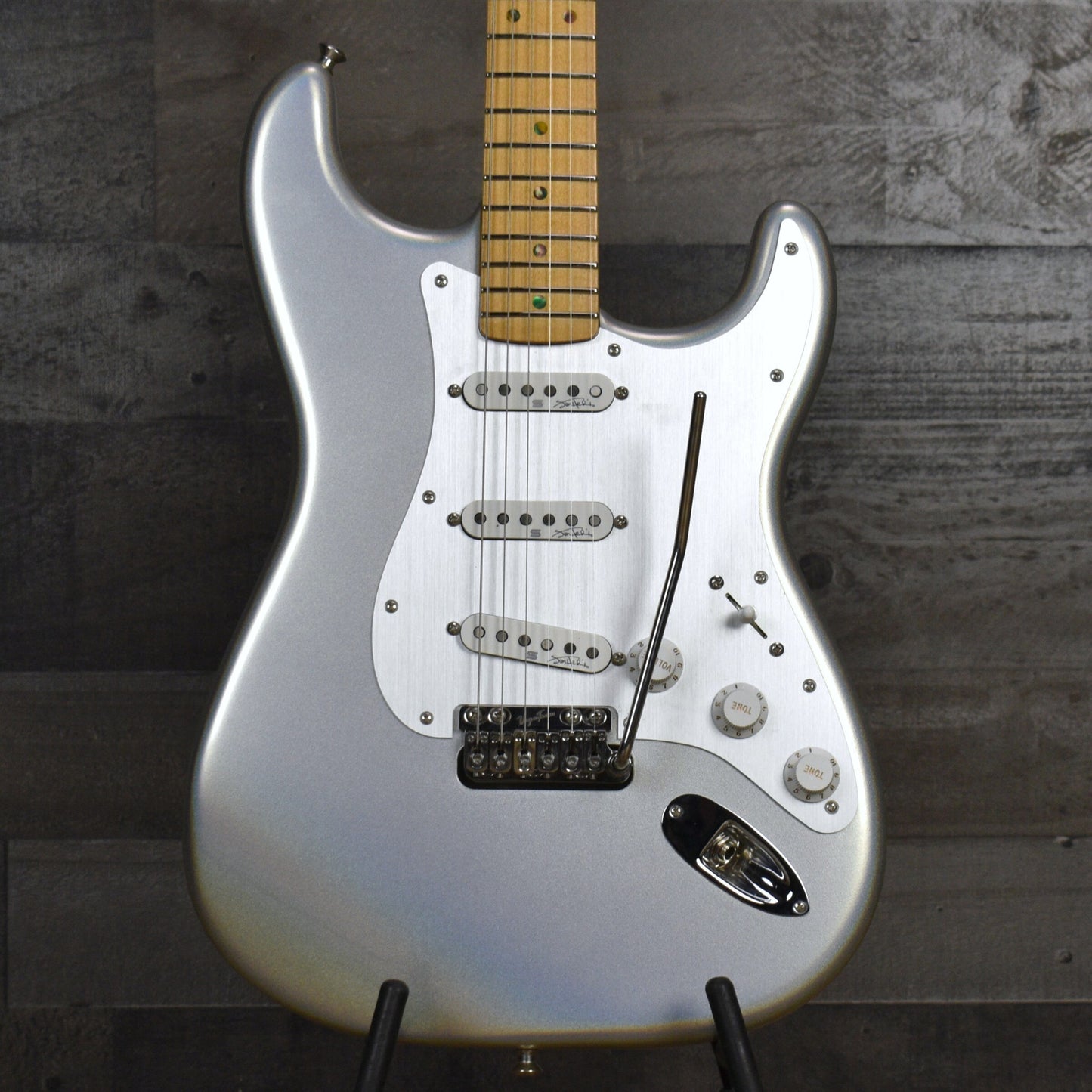 Pre-Owned Fender H.E.R Stratocaster Upgraded with Seymour Duncan Pickups and VegaTrem - Chrome Glow with Gigbag