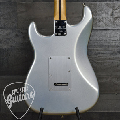 Pre-Owned Fender H.E.R Stratocaster Upgraded with Seymour Duncan Pickups and VegaTrem - Chrome Glow with Gigbag