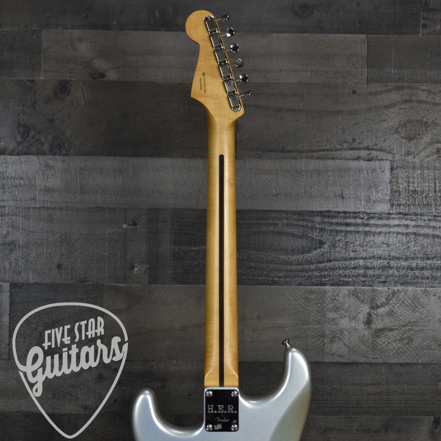 Pre-Owned Fender H.E.R Stratocaster Upgraded with Seymour Duncan Pickups and VegaTrem - Chrome Glow with Gigbag