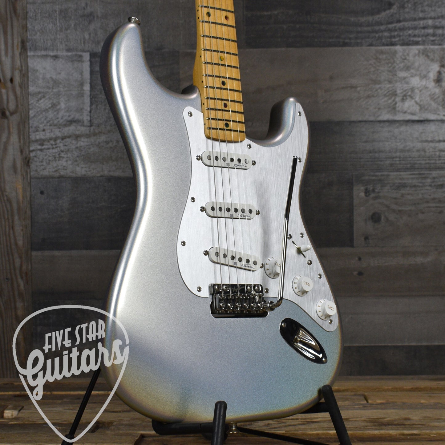 Pre-Owned Fender H.E.R Stratocaster Upgraded with Seymour Duncan Pickups and VegaTrem - Chrome Glow with Gigbag