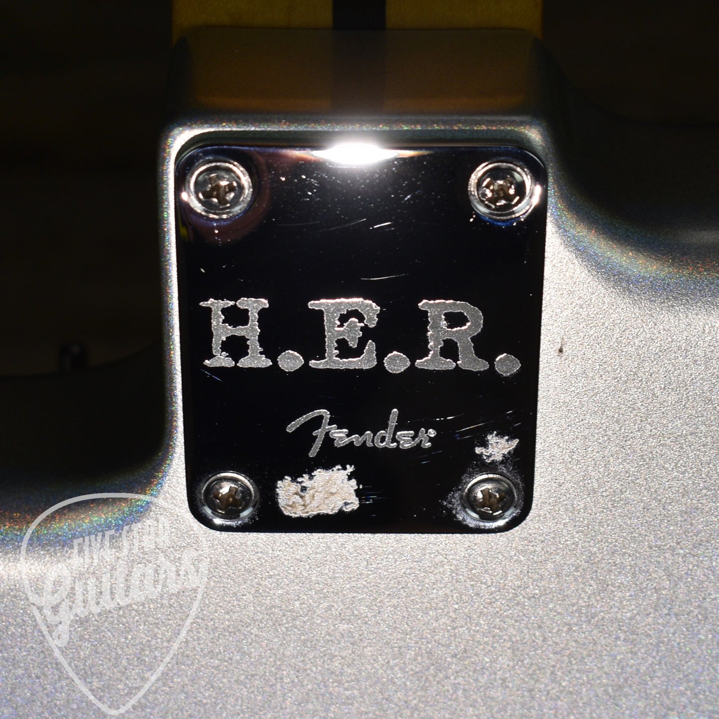 Pre-Owned Fender H.E.R Stratocaster Upgraded with Seymour Duncan Pickups and VegaTrem - Chrome Glow with Gigbag
