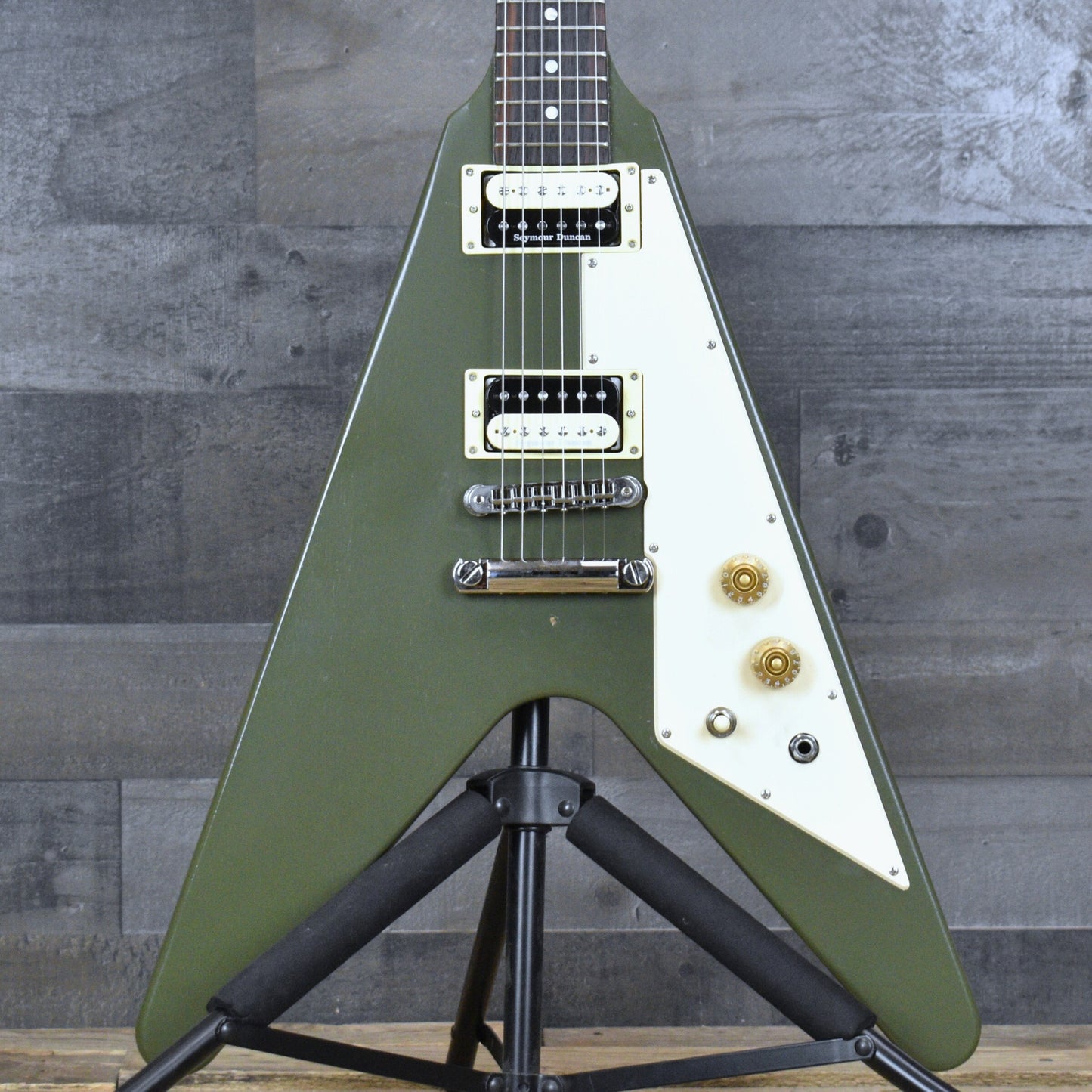 Pre-Owned Gibson Flying V Tribute - Satin Olive Drab with Hardshell Case