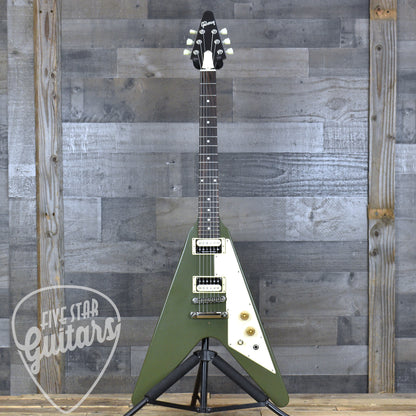 Pre-Owned Gibson Flying V Tribute - Satin Olive Drab with Hardshell Case