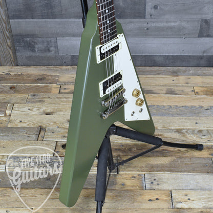 Pre-Owned Gibson Flying V Tribute - Satin Olive Drab with Hardshell Case